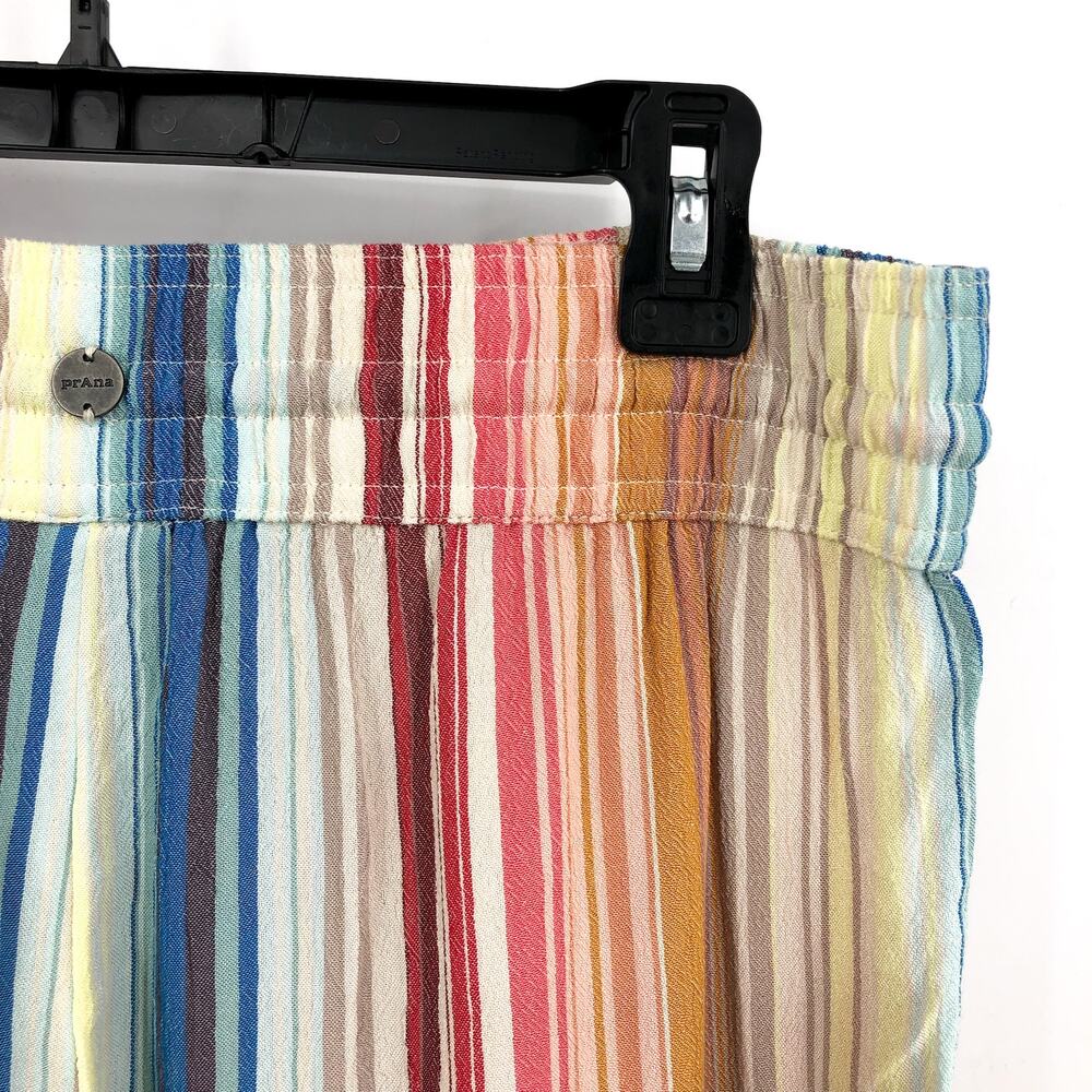 PRANA Women's Fernie Beach Pants Medium Gold Baja Stripe Wide Leg Mid Rise NWT - Picture 10 of 16